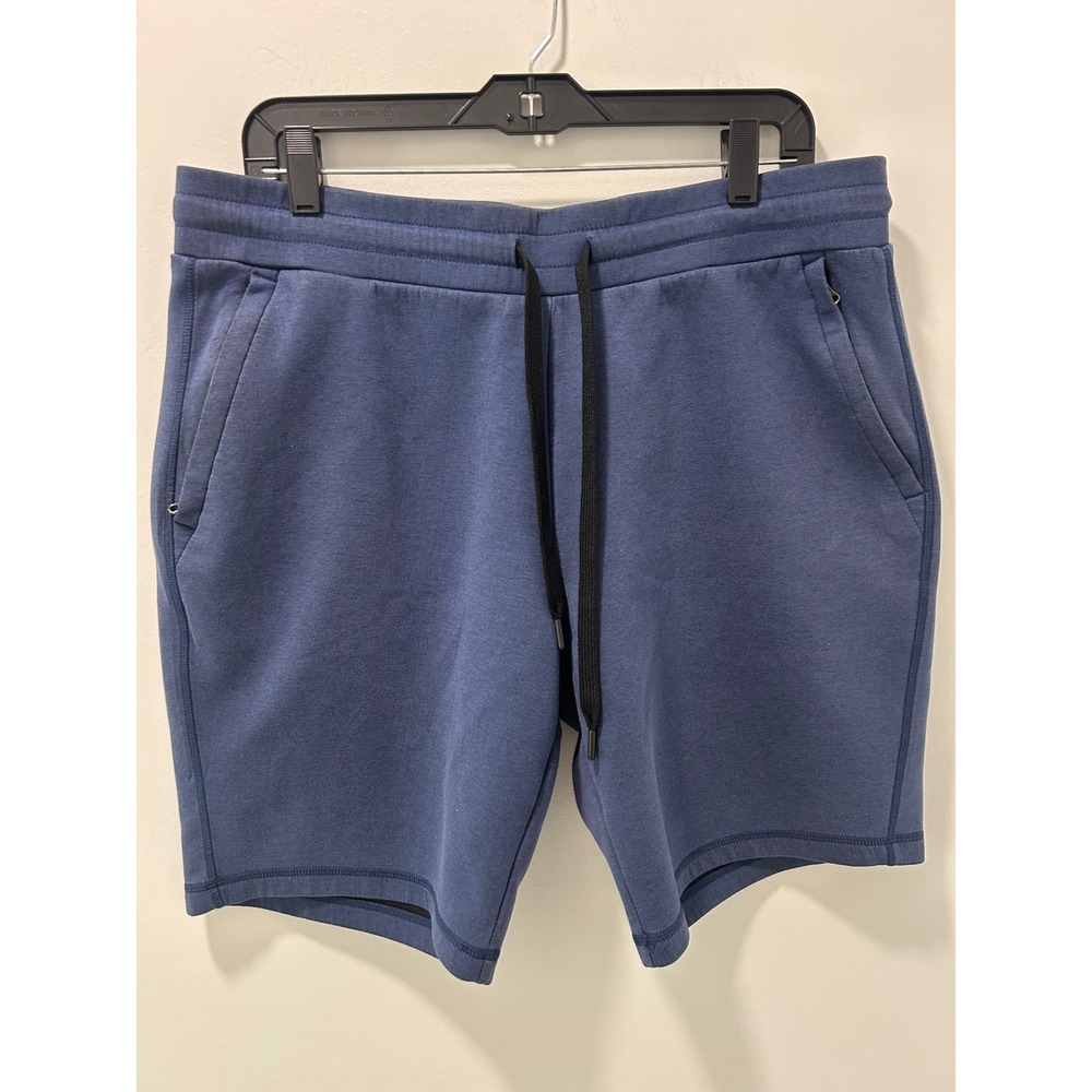 32 Degrees Cool NWOT Mens Blue Heather Lounge Shorts Zipper Pockets Size Large